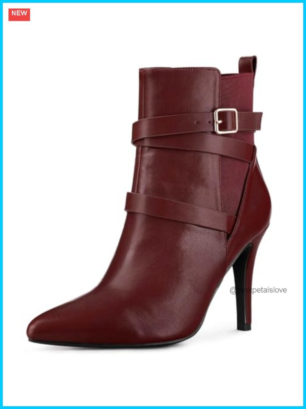 Women's Pointy Toe Stiletto Heel Chelsea Ankle Boot Faux Leather